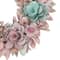 13.5" Wooden Floral Artificial Spring Wreath with Thistles
